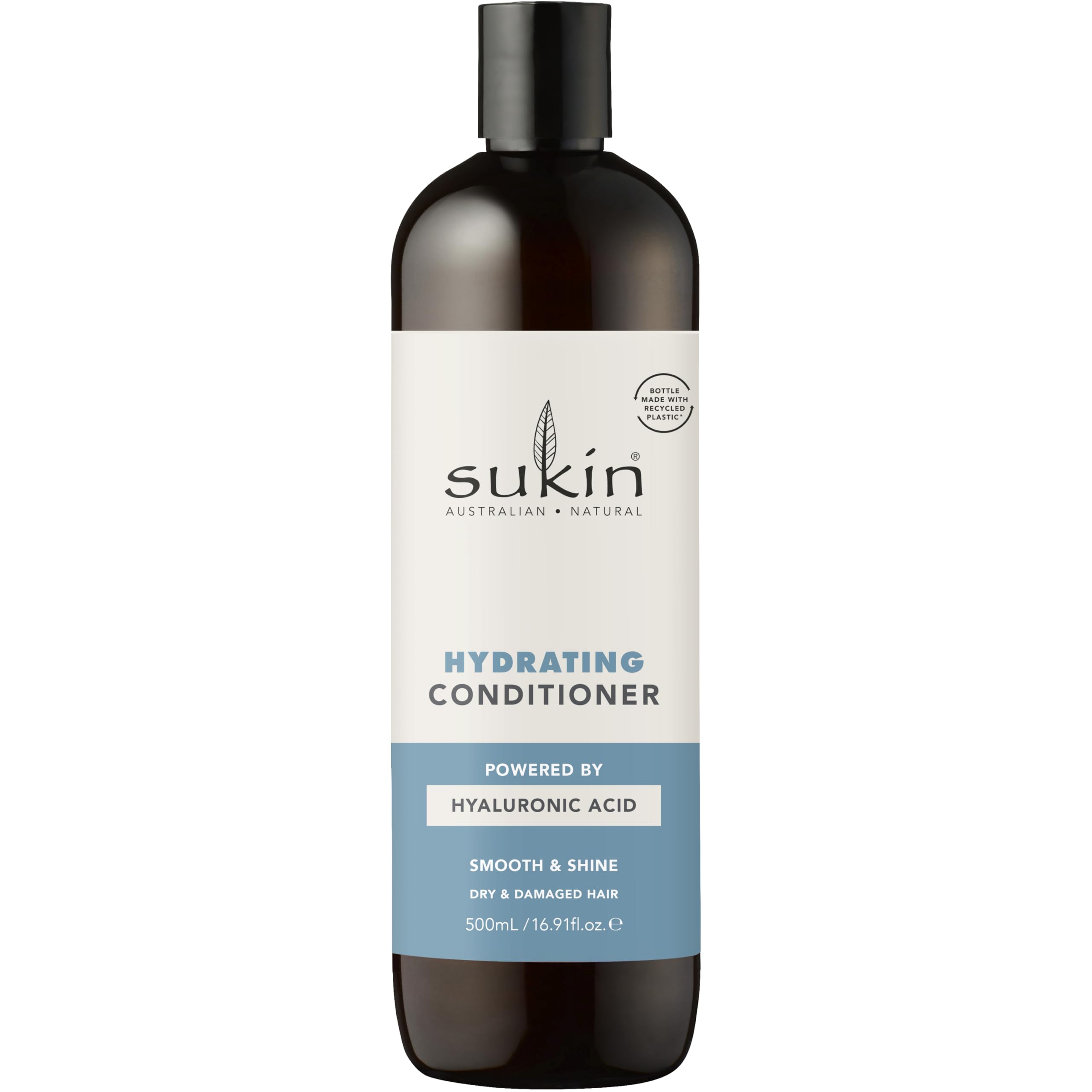 Sukin Hydrating Conditioner 500ml - strengthens and repairs dry and damaged hair, adds shine and tames frizz - with Coconut Oil & Shea Butter; cruelty free & vegan friendly.