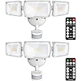 USTELLAR 55W Security Lights Motion Outdoor with Remote, Motion Sensor Outdoor Lights Dusk to Dawn 5500LM 5000K, IP65 Waterproof, Motion Detected Flood Lights Outdoor Wired for Yard, House, 2 Pack
