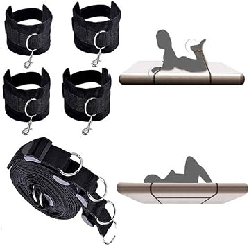 Simple Fun Bed Straps Bed Bound Tied Shackles Handcuffs Adult Toys Under The Bed Restraints Bed Straps With Adjustable Soft And Comfortable Wrist And Ankle Handcuffs Fits Almost Any Size Mattress