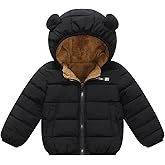 Happy Cherry Toddler Boys Girl Fleece Jacket Windproof Winter Coat Bear Hooded Jacket Outerwear
