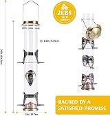 Urban Deco Metal Bird Feeder 6 Port Tube Hanging Feeder Weatherproof view 2