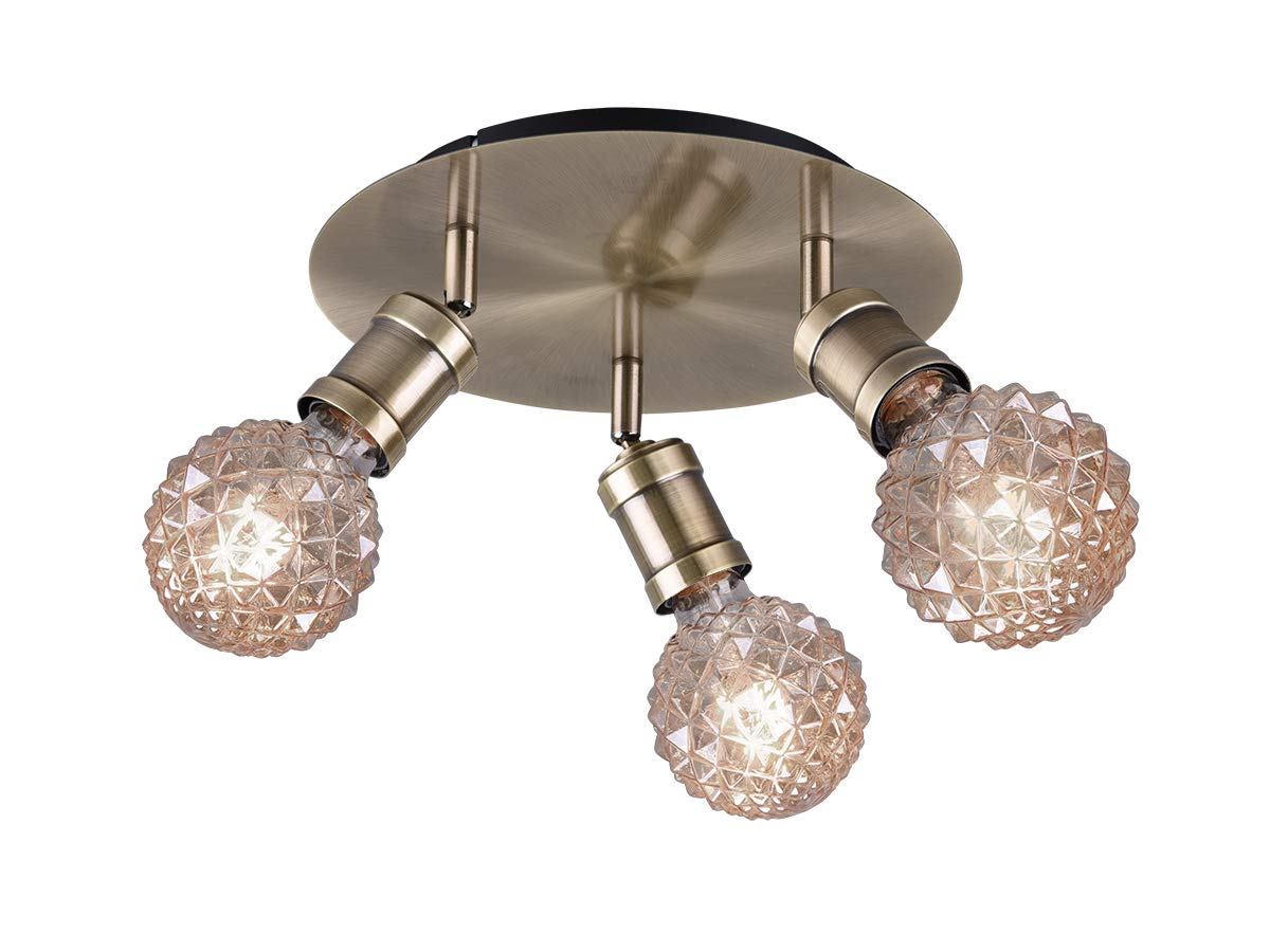 Trio Leuchten Ceiling Light, Metal, Old Brass