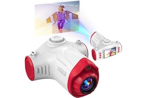 USTEETIC Kids Projection Camera with Tripod, Offers Projection, 48MP Photography, 1080p Video Recording, Kids Digital Camera Christmas Birthday Gifts for Boys Girls Age 3+ (Red)
