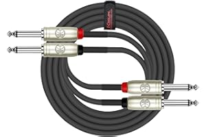Kirlin Cable AP-405PR-06/BK - 6 Feet - Dual 1/4-Inch to Dual 1/4-Inch Patch Cable, Laptop