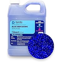 Dry & Dry [2 LBS] Blue Premium Indicating Silica Gel Beads(Industry Standard 3-5 mm) - Reusable Desiccant Beads Silica Gel De
