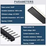 DAOKAI 30x 2.54mm 40 Pin Single Row Header Connectors Male Female Right Angle view 2