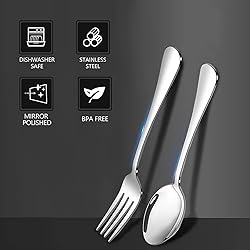 Forks and Spoons Set, 6PCS 6.7" Salad Forks and