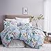 Leadtimes Blue Floral Duvet Cover Twin Kids Boho Duvet Comforter Cover Soft Girls Bedding Set (Blue, Twin)