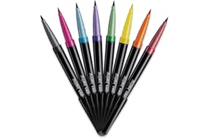 BIC BodyMark Temporary Tattoo Markers for Skin, Watercolor Effects, Flexible Brush Tip, 8-Count Pack of Assorted Colors, Skin