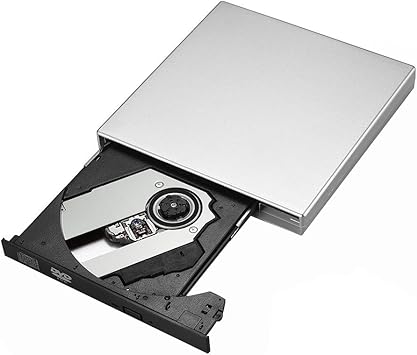 Amazon Com Qtuo Ultra Slim Portable Usb Drive Cd Rw Dvd R External Player Cd Rw Recorder Sliver Computers Accessories