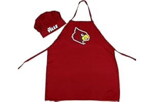 Pro Specialties Group NCAA Louisville Cardinals Mens Chef Hat & Apron, Full Color Team Logo, One Size