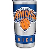 Rico Industries NBA Basketball 20oz Stainless Steel Tumbler with Lid - Great For Coffee, Tea, Water or Cocktails