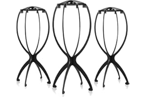 ElegGlo 3PCS Wig Stand, Portable Wig Holder,Suitable for Various Types of Wigs, Travel Foldable Wig Holder for Styling Collapsible Portable Wig Stand
