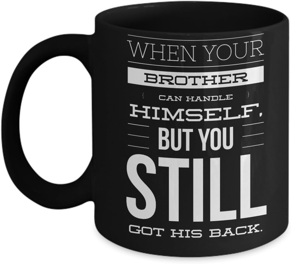 Brother Mug (Black) Novelty Gifts, Ceramic Coffee Cup By