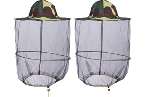 HunterBee 2 pcs bee Keeping Veil hat Beekeeper bee Keepers Hats gnats Insect Bug Mosquito Cap with net Netting for Men Kid