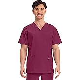 Cherokee Men's V-Neck Top Traditional fit with 4 Pockets, Ultra Soft, Durable, Fade Resistant, 2-Way Stretch Fabric - WW695