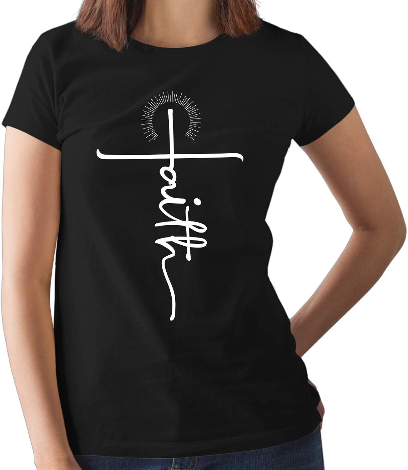 Faith Shirts for Women Christian Tshirts Over Fear Cross Hope Love