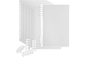 PATIKIL 12 Pack Binding Covers, A5(8.4x5.7 Inch) 22 Mil Plastic Notebook Covers Sheets with Binding Comb for Book Report Presentation, Clear White