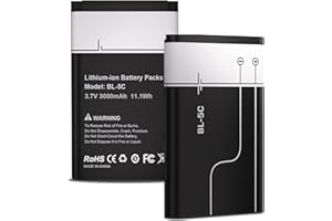 RRUHHK 2 Packs BL-5C Battery 3.7V Rechargeable, 3000mAh New Upgrade High Capacity Battery Replacement for Household Radio, bt Speaker, Camera