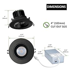 POPANU Canless Recessed Gimbal Downlight - Suitable