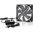 LUCKTE Upgrade Axial Fan1 Big Airflow Computer Fan with AC Plug -120mm DC Fan ;12V Fan with Speed Control;110V - 240V AC ; fo