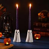 Jingmore 3 Pcs Halloween Ghost Candle Holders Ceramic Taper Candlestick | Cute Ghost Shape, Fits Taper Candles, For Halloween Party Table, Wedding Holiday Office Home Decoration, Unique Gift