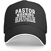 Pastor Warning Anything You Say Or Do Could Be Used in A Sermon Hat for Men Baseball Hat Cute Caps