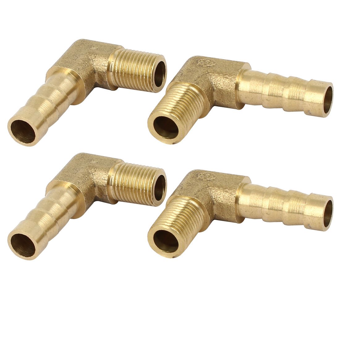 Sourcingmap 1/8BSP Male Thread 8mm Dia Brass Hose Barb Fittings Couplers Connectors 4pcs
