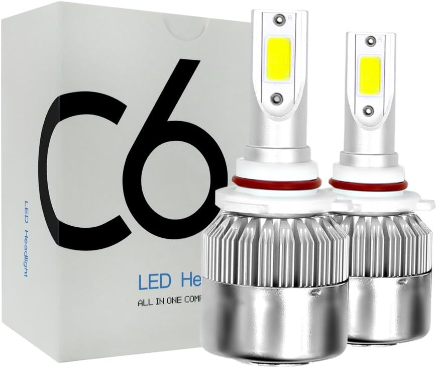 1pair HB4(9006) LED COB Car Headlight Bulbs Single Beam Headlight Kit Bulbs Car 6000K 200m light range Replacement for HID Bulbs