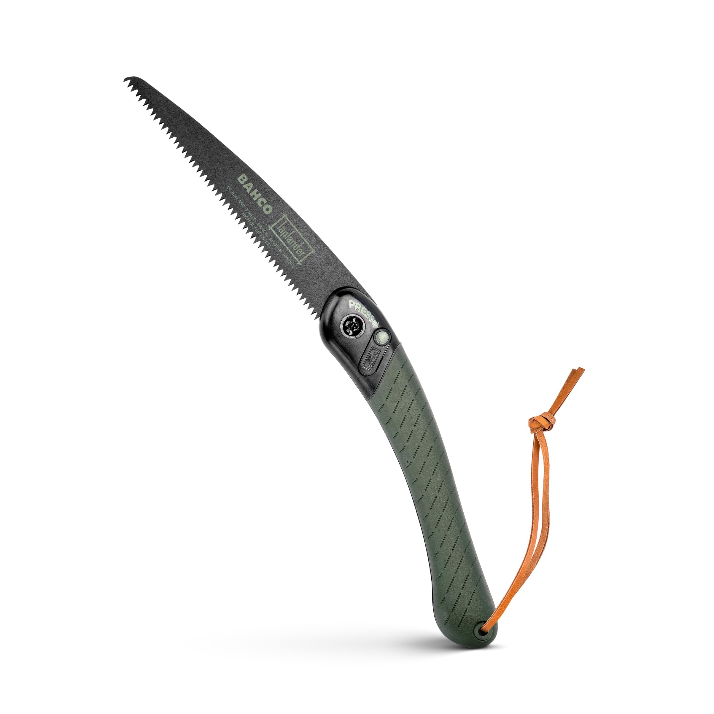 Bahco BAH396LAP Sierra plegable Laplander de 7-1/2 para mantenimiento de senderos, procesamiento de madera y uso de supervivencia, hoja protegida contra el óxido, bloqueo seguro, agarre ergonómico, herramienta ideal para bushcraft y camping