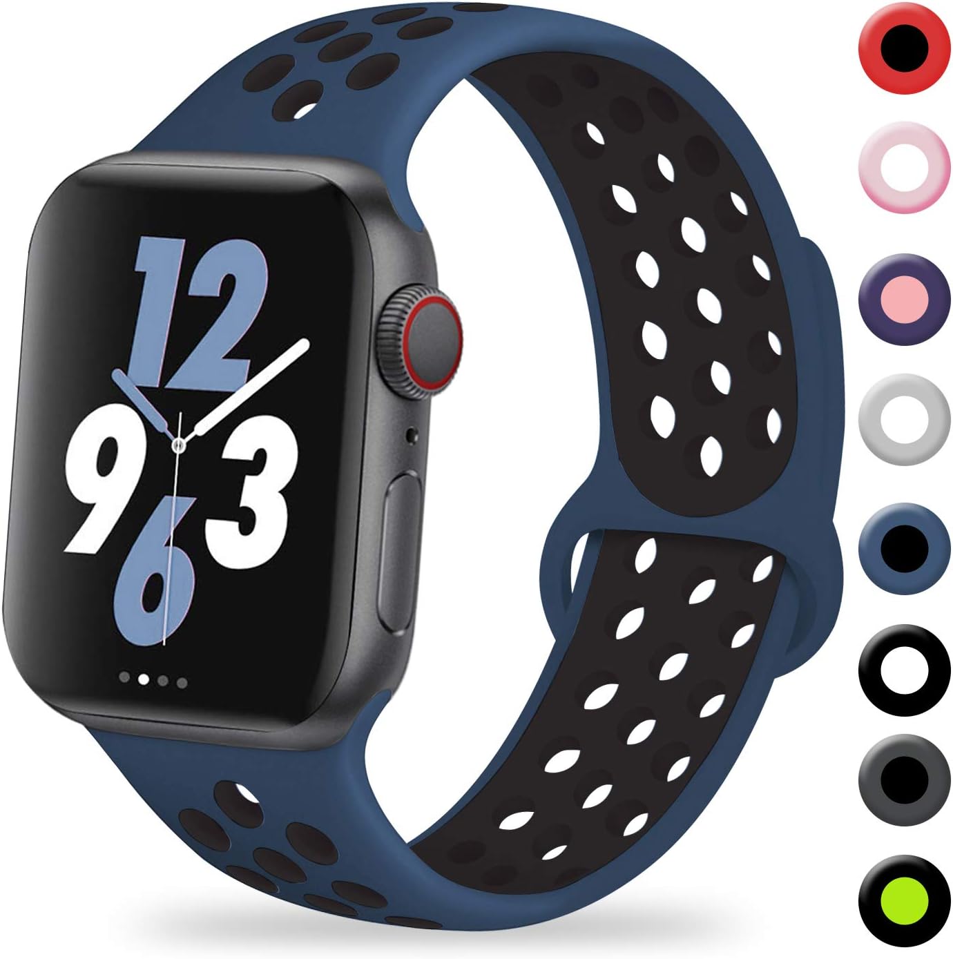 TIMTU Compatible with Apple Watch Band 38mm 42mm 40mm 44mm, Soft Silicone Wristband for Apple Watch Series 4/3/2/1 for Woman and Man