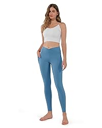 ODODOS Cross Waist Yoga Leggings for Women with