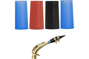 ESMAVO Alto Sax Neck Replacement 4Pcs, Universal Sax Saxophone Neck Joints Silicone Sheet Instrument Accessories, Saxophone Neck Instrument Parts Saxophone Instrument Accessories Performance, Random Color