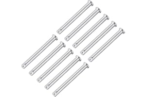 uxcell Single Hole Clevis Pins,8mm x 80mm Flat Head Zinc-Plating Steel 10Pcs