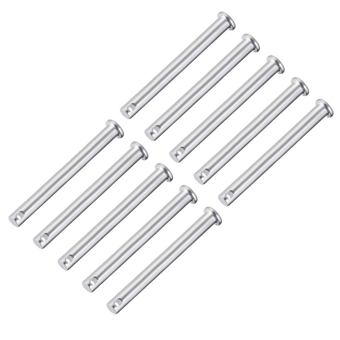 sourcing map Single Hole Clevis Pins,8mm x 80mm Flat Head Zinc-Plating Steel 10Pcs