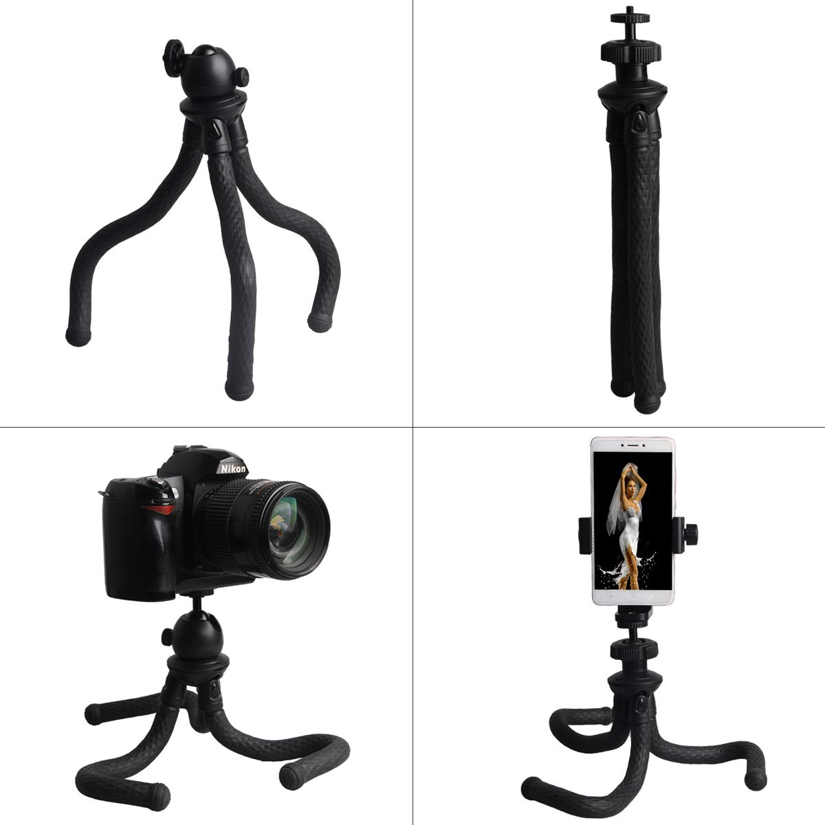 Mini Tripod, ZENEZ Flexible Phone Tripod Camera Travel Tripod with Bluetooth Control for GoPro and Small Camera, Waterproof