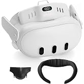 HICOOI Dual Cooling Fan Only Compatible with Quest 3, Anti-Fog VR Accessory | Face Pad &amp; Facial Interface Compatible|Original Head Strap Fit|Dual Fan Cooling Design||3 Speed Modes