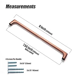 Goo-Ki Brushed Copper Cabinet Pulls with 7.6''Hole
