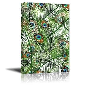 Canvas Wall Art Beautiful Peacock Dreaming Painting Artwork for Home Prints Framed - 12x18 inches