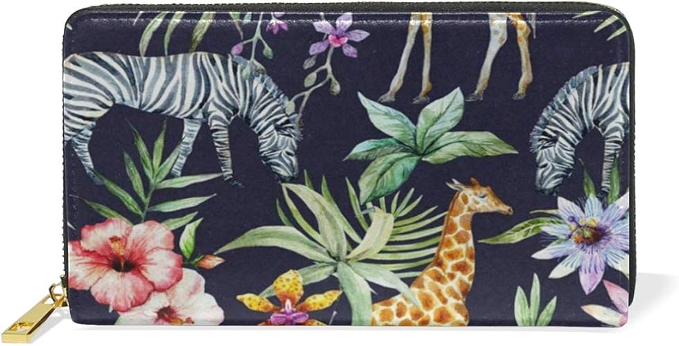 Amazon 長財布 おしゃれ 本革 大容量 かわいい レディース ゼブラ キリン 和風 個性的 ブラック 財布 小銭入れ コインケース ウォレット メンズ ファッション お洒落 ファスナー 10代 代 プレゼント レディースバッグ 財布