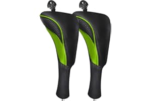 FINGER TEN Golf Club Head Covers Woods Hybrids 2 Pack, Headcovers Men Women 3 5 7 X with Interchangeable Number Tag, Fit All 