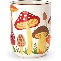 Bicuzat Strawberry-Shaped Ceramic Utensil Holder – Large Retro Red Crock For Kitchen Countertop