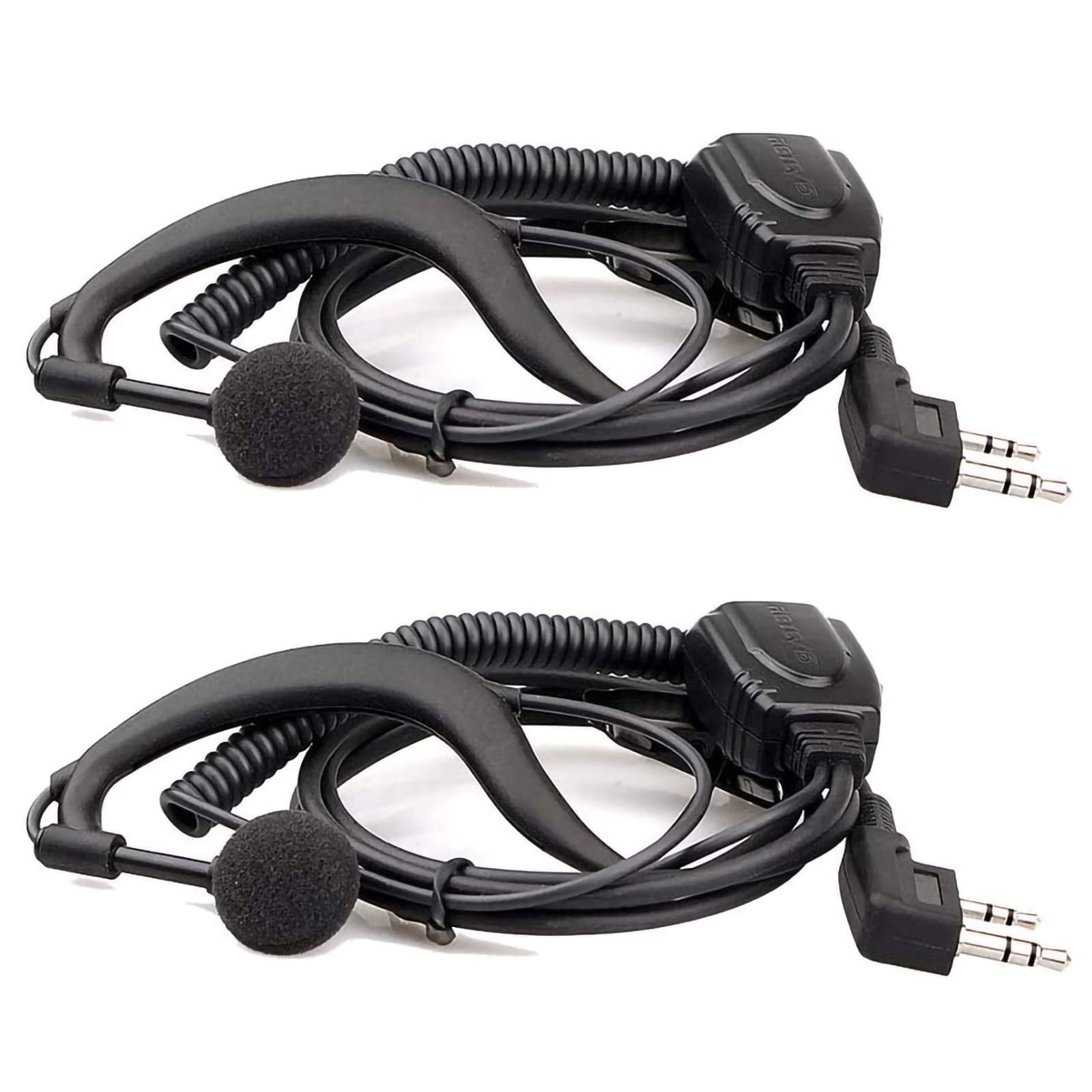 Retevis Earpiece with Mic 2 Pin G-type Headset Compatible with 2 Way Radio RT24 RT28 RT22 RT622 RT27 RT617 RT618 RT619 BaoFeng BF-888S Kenwood (2 pcs)