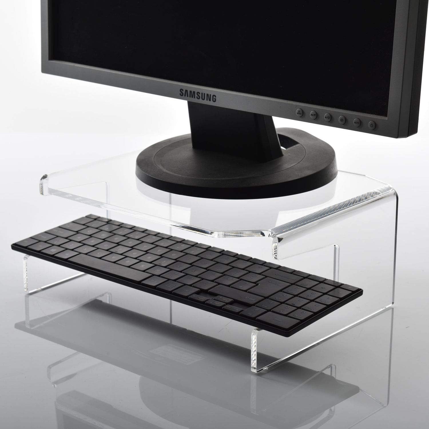 Desktop Innovations Fixed Height Monitor Riser with Keyboard Tray Office Work Business Computer