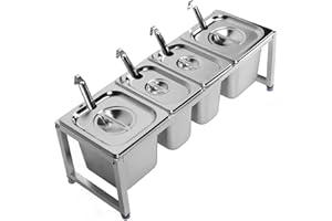 Stainless Steel Telescopic Condiment Dispenser Rack for Milk Tea Shop Jam Pot (No.3 2pcs 2.2L 2pcs 1.6L)