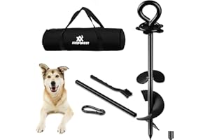 AVOFOREST Dog Tie Out Stake, Dog Anchor for Large Dogs up to 210 lbs, Heavy Duty Dog Stakes for Outside Camping, Yard, Beach, Portable Rust-Proof Dog Ground Stake with 360° Swivel, Easy Installation