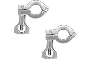 QMINOX TC 0.5-0.75" Tri Clamp with Wing Nut Stainless Steel 304 Heavy Duty Sanitary Clamp Single Pin Tri Clamp Clover with Silicone Gasket（2 pack）