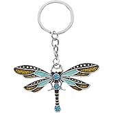 PRETYZOOM Dragonfly Keychain, Rhinestone Dragonfly Bag Charms Butterfly Purse Hanging Pendant Key Holder for Women