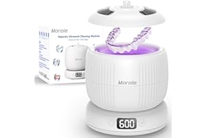Morole Ultrasonic Retainer Cleaner, Upgraded 45kHz Dental Cleaner Machine with 4 Modes and Digital Display Timer, Retainer Cl