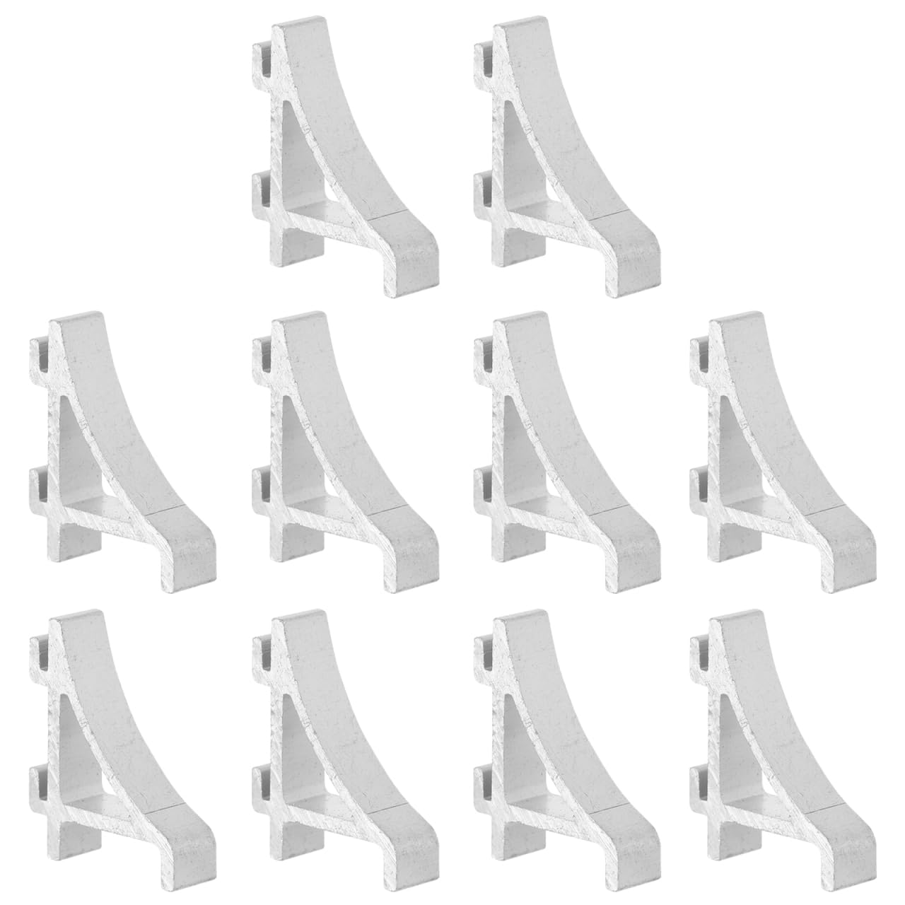 Angoily 10Pcs Stainless Steel Fridge Shelf Clips Hooks Freezer Rack Brackets Support Replacement Parts for Refrigerator and Cooler Shelves 1.1X0.9X0.3 Inch